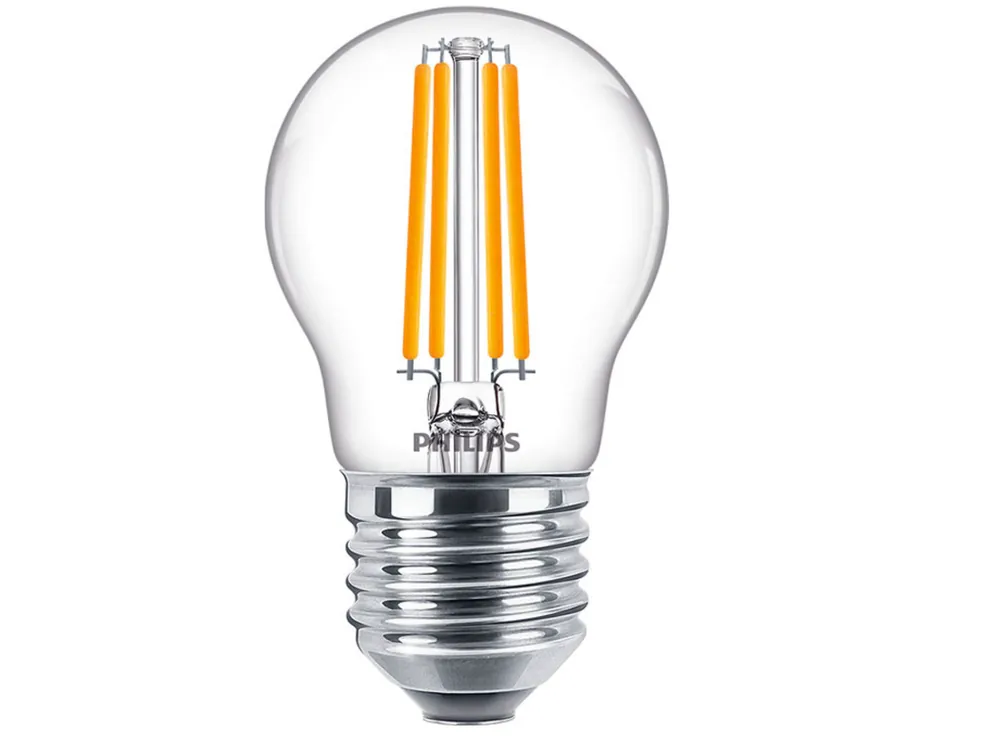 Economico Lampadina LED Filamento P45 6.5W Attacco E27 Philips PHILEDLUS60G2