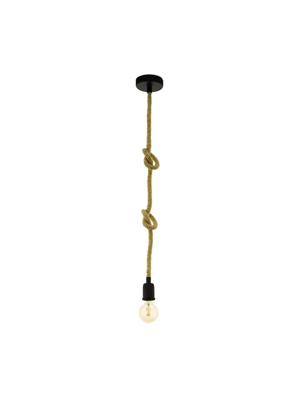 Lampadario vintage rustico corda 1 luce GL0493 Spedito Oggi