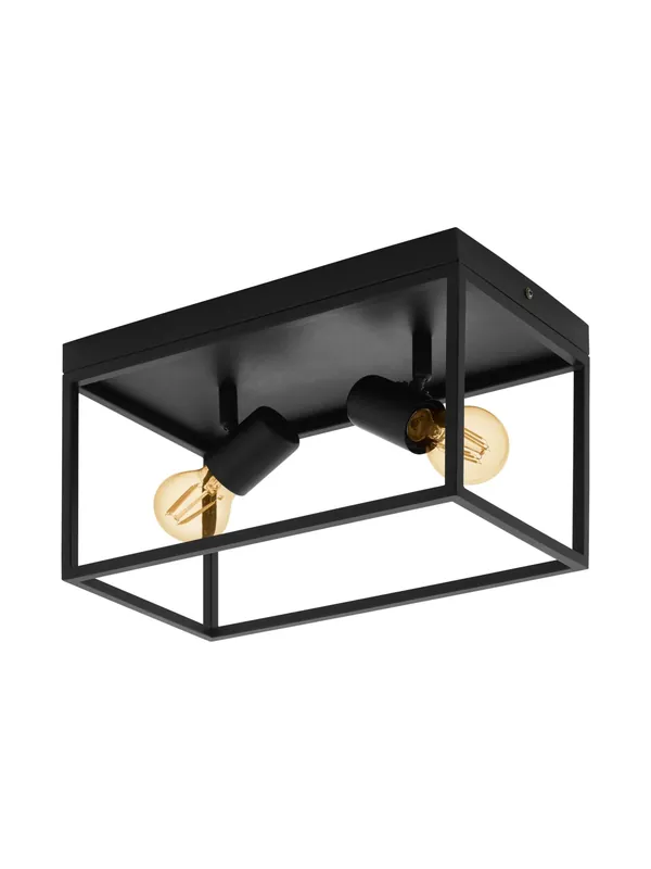 Reso Gratuito Plafoniera moderna vintage minimal nero 2 luci GL0557