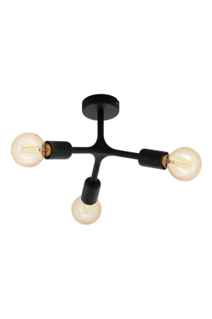 Acquista Ora Plafoniera moderna design minimal nero 3 luci GL0567