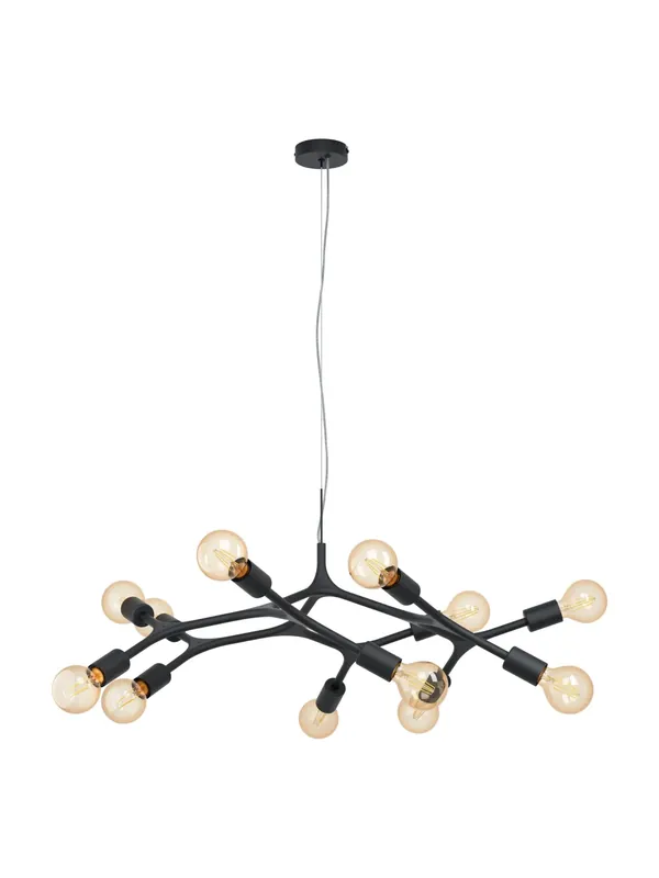 Lampadario moderno design nero 12 luci GL0579 Spedizione Espresso