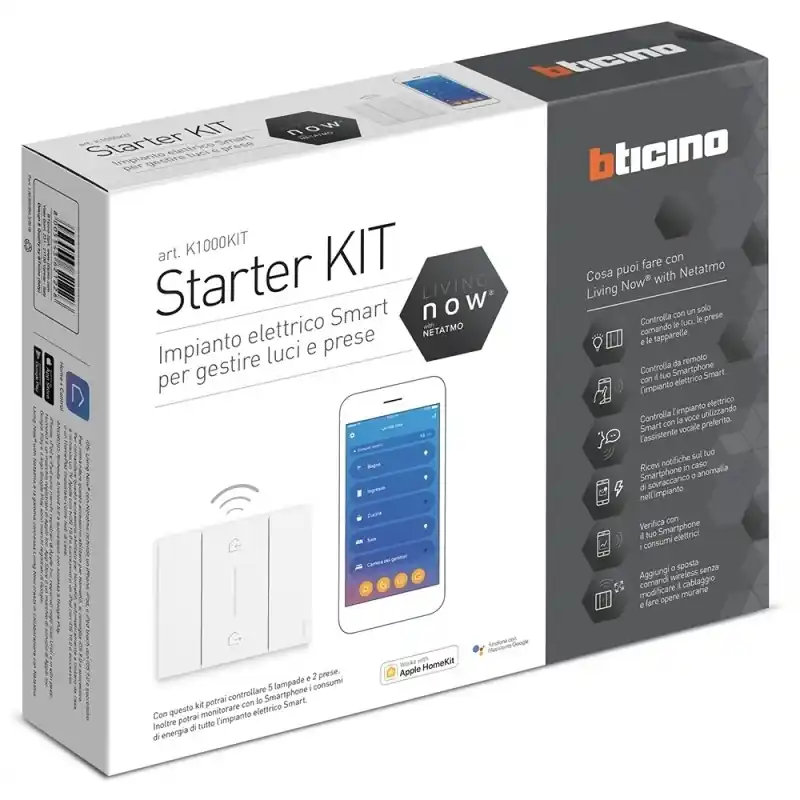 bticino living now starter kit bticino k1000 kit gateway luci e prese Economico