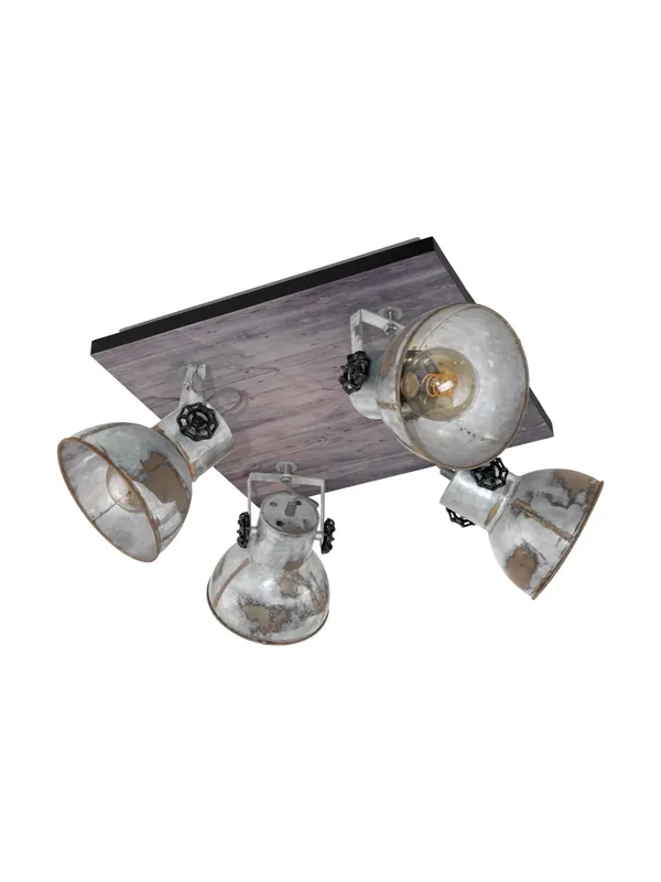 Economico Plafoniera spot faretti vintage rustico 4 luci GL0509