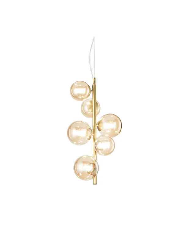Ideal Lux Perlage SP6 lampadario sospensione per salotto - ambra Prezzo Scontato