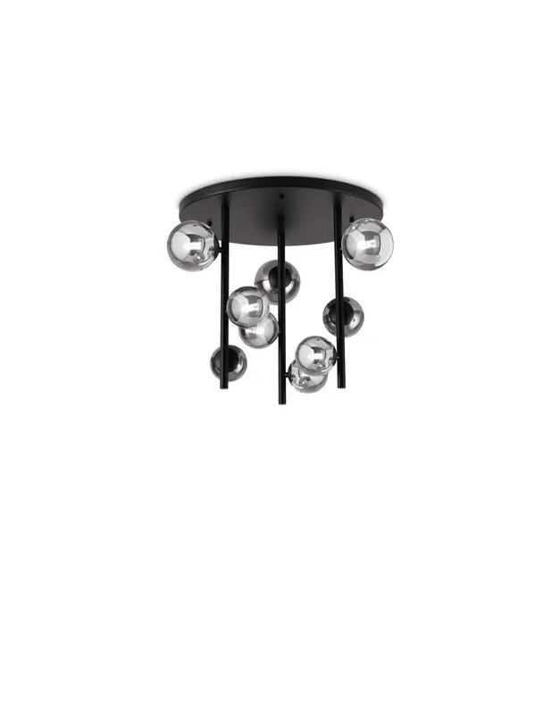 Popolare Ideal Lux Perlage PL9 lampada da soffitto classica in vetro fumè