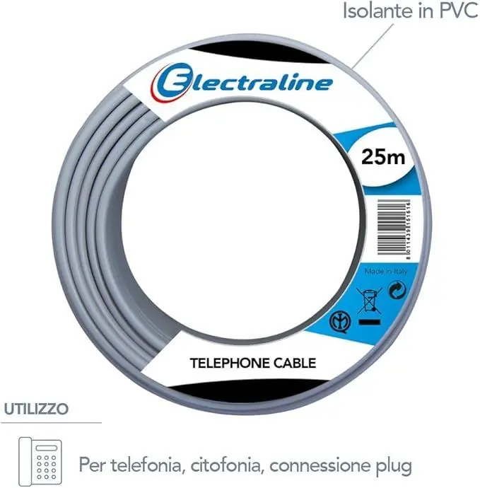 Prezzo Scontato Cavo telefonico citofonico PVC 10 m 2coppie+T Electraline - 14006