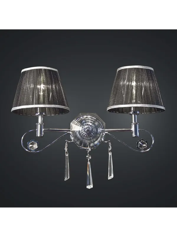 Applique moderno cromato cristallo design swarovsky 2 luci BGA 1788-a2 Professionale