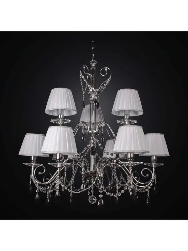 Lampadario moderno cristallo nero design swarovsky 9 luci BGA 1685-6-3 Ultime Pezzi
