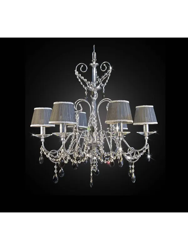 Lampadario moderno cristallo nero design swarovsky 6 luci BGA 1685-6 Super Prezzo