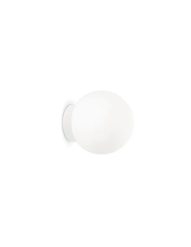 Professionale Ideal Lux Mapa Bianco AP1 D10 lampada a parete in vetro soffiato bianco acidato G9