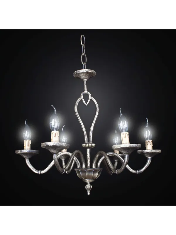 Prezzo Ridotto Lampadario rustico in ottone medioevo 6 luci BGA 1434-6