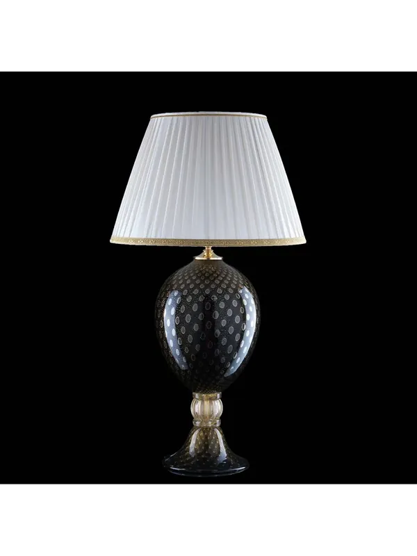 Lume di murano venezia nero oro 24k 1 luce made in italy 7561 lg Popolare