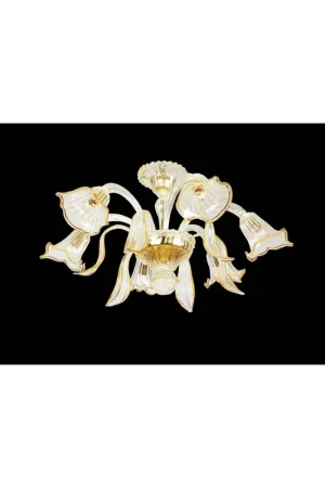 Lampadario murano di venezia ambra 6 luci made in italy 7781 6 Miglior Prezzo