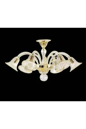 Prezzo Scontato Lampadario murano di venezia oro 24k 6 luci made in italy 7782 6
