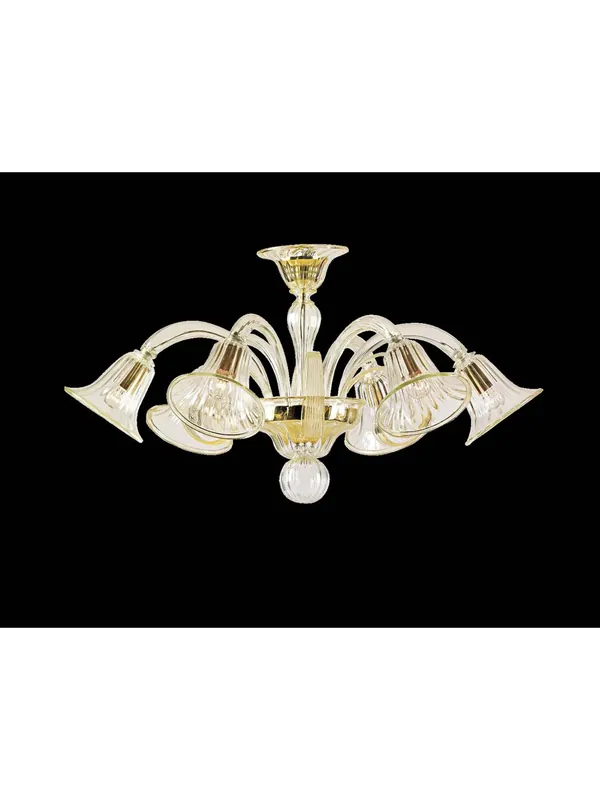 Prezzo Scontato Lampadario murano di venezia oro 24k 6 luci made in italy 7782 6