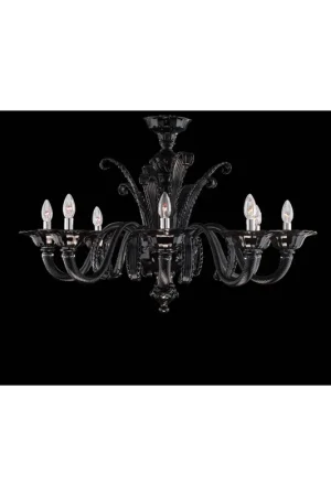 Sconto Lampadario murano di venezia nero 8 luci made in italy 7999 8