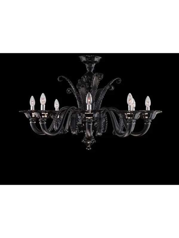 Sconto Lampadario murano di venezia nero 8 luci made in italy 7999 8