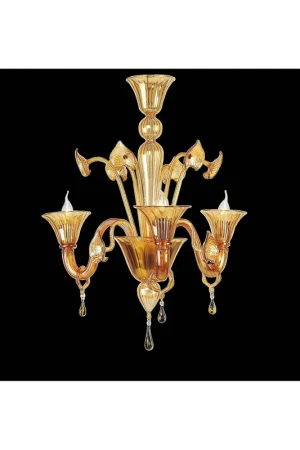 Lampadario murano di venezia ambra 3 luci made in italy 5800 3 Più Venduto