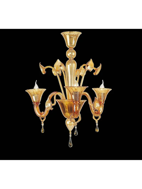 Lampadario murano di venezia ambra 3 luci made in italy 5800 3 Più Venduto
