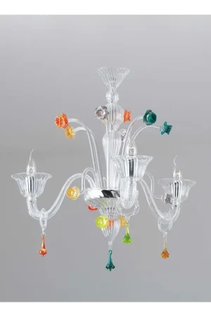 Promozione Lampadario murano di venezia color 3 luci made in italy 7472 3