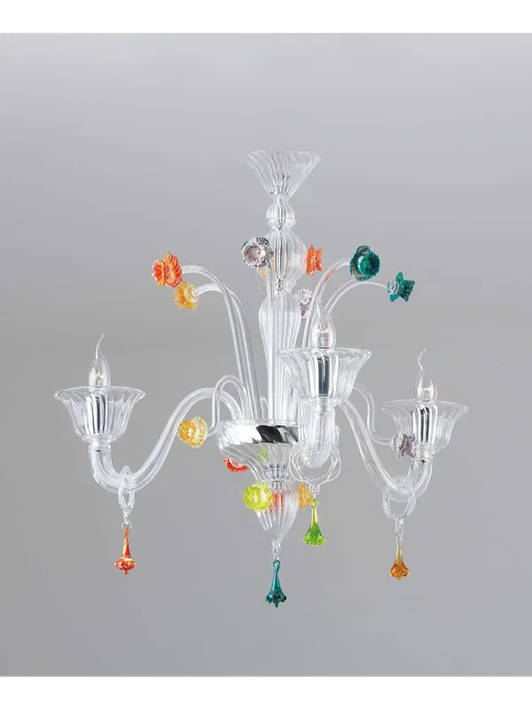 Promozione Lampadario murano di venezia color 3 luci made in italy 7472 3