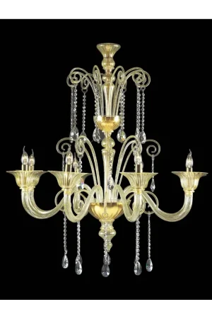 Economico Lampadario murano di venezia oro 24k 8 luci made in italy 7870 8