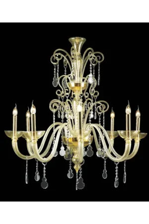 Lampadario murano di venezia oro 24k 8 luci made in italy 7871 8 Ordina Subito