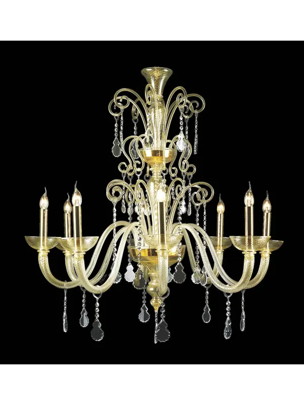 Lampadario murano di venezia oro 24k 8 luci made in italy 7871 8 Ordina Subito