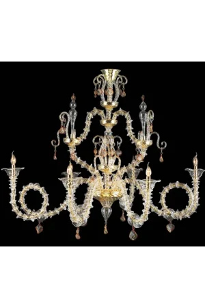 Ultime Pezzi Lampadario murano di venezia ambra 6 luci made in italy 7995 6
