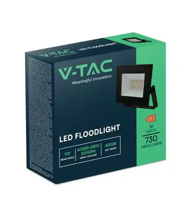 V-TAC Faro LED 10W Slim Nero E-Series 6500K IP65 con Driver Integrato – 23974 Compra Online