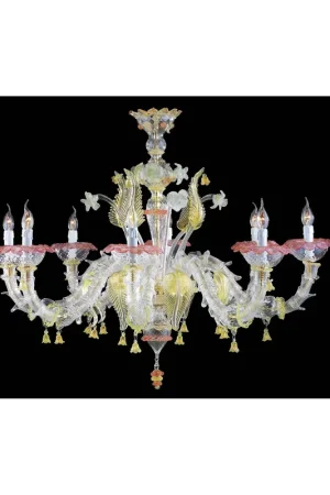 Lampadario murano di venezia oro 24k 8 luci made in italy 7386 8 Solo Oggi
