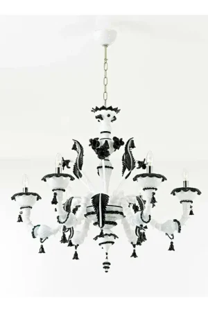 Scelto Dai Clienti Lampadario murano di venezia bianco moderno 6 luci made in italy 7902 6