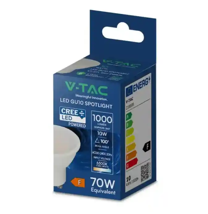 Faretto LED V-TAC PRO GU10 10W 3000K Chip CREE- 218786 Ultime Pezzi