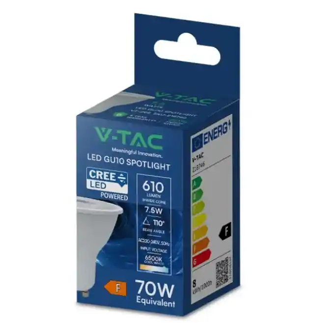 Saldi Faretto LED V-TAC GU10 7,5W 4000K CREE Chip - 218736