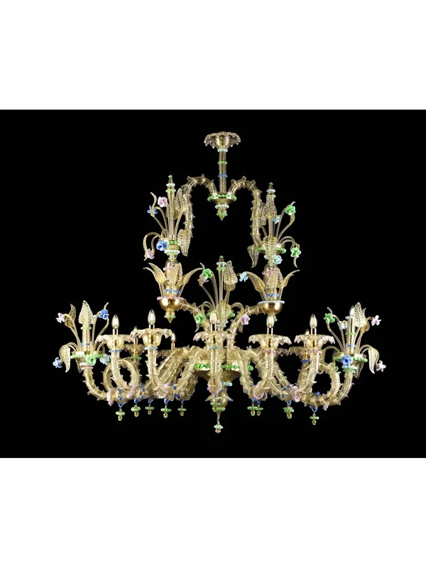 Prezzo Scontato Lampadario murano di venezia oro 24k 12 luci made in italy 8060/12