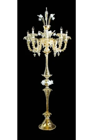 Piantana murano di venezia oro 24k 6 luci made in italy 8009/pt6 Ultimissimo Modello