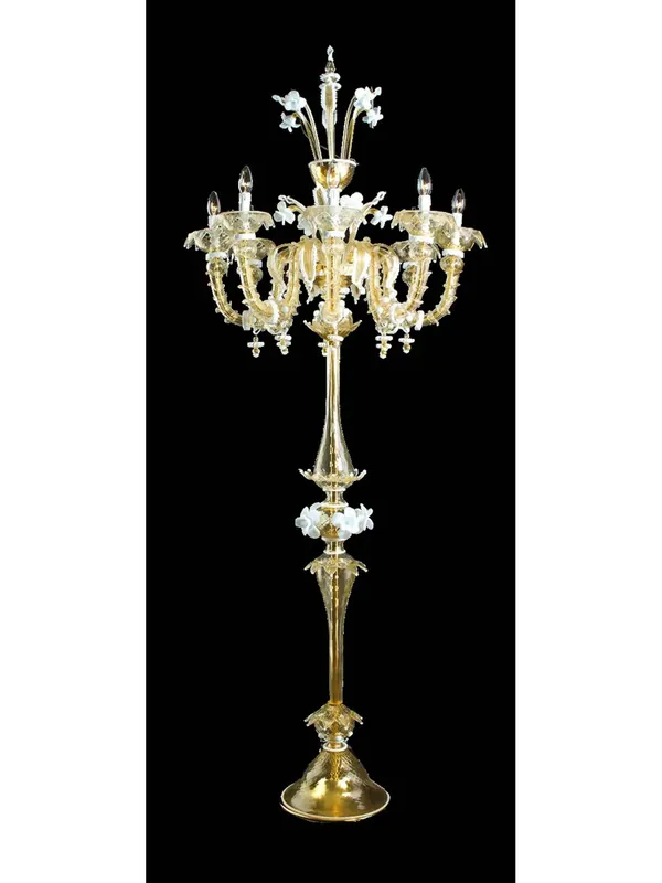 Piantana murano di venezia oro 24k 6 luci made in italy 8009/pt6 Ultimissimo Modello
