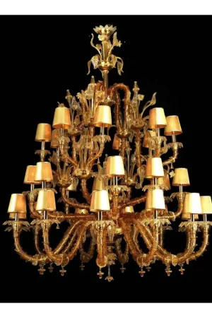 Lampadario murano di venezia 28 luci made in italy 8048p 16+8+8 Offerta Limitata
