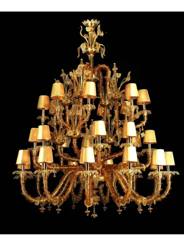 Lampadario murano di venezia 28 luci made in italy 8048p 16+8+8 Offerta Limitata