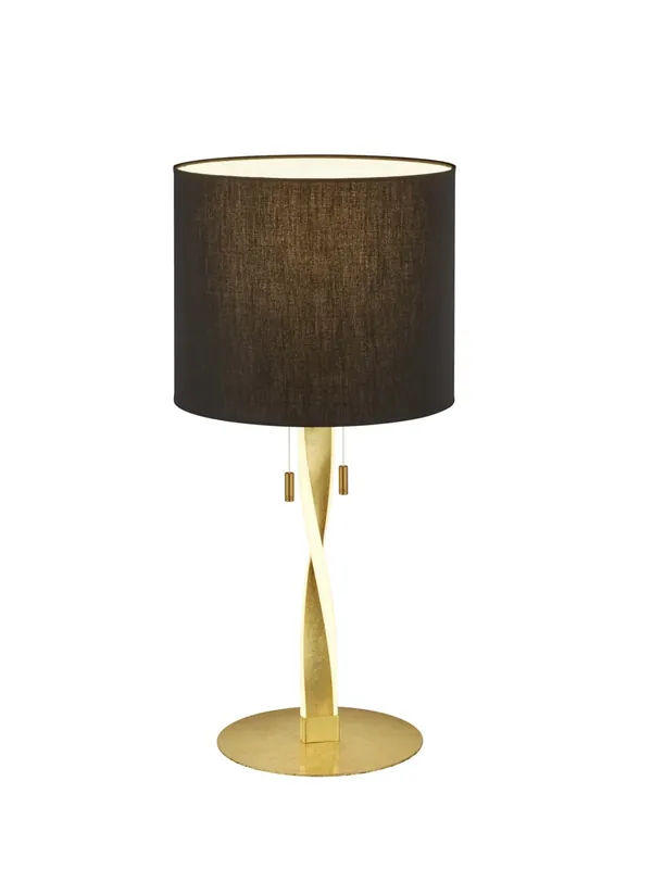 Occasione Lumetto moderno a led tessuto nero foglia oro TR110