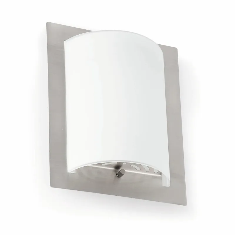 Ultimissimo Modello Lampada da parete nichel satinato E27 vetro opale FARO 62987