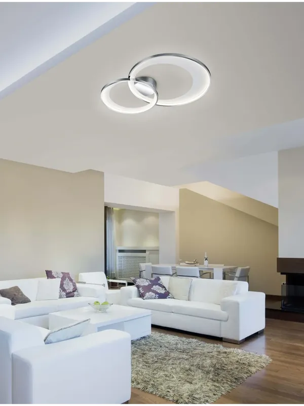 Plafoniera moderna a led design cromo TR124 Offerta Lampo