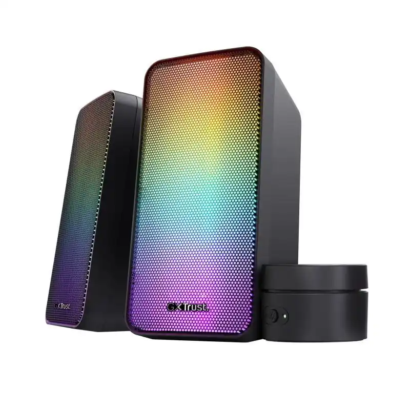 Esclusivo Casse PC 2.0 RGB Illuminazione Nere Trust SCRL 24587 Audio Desktop