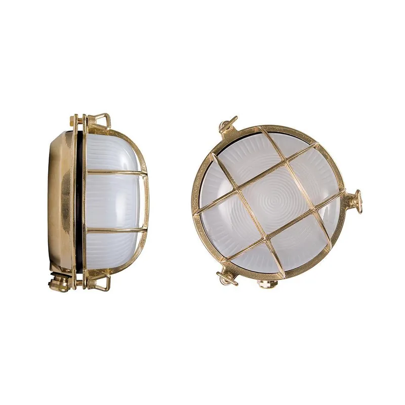Plafoniera Ovale Moretti Luce in Ottone con Vetro Opale IP44 - 200.10.O Compra Oggi Stesso