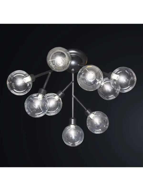 Spedito Oggi Plafoniera moderna minimal nero sfera vetro 9 luci BGA 3076-pl9