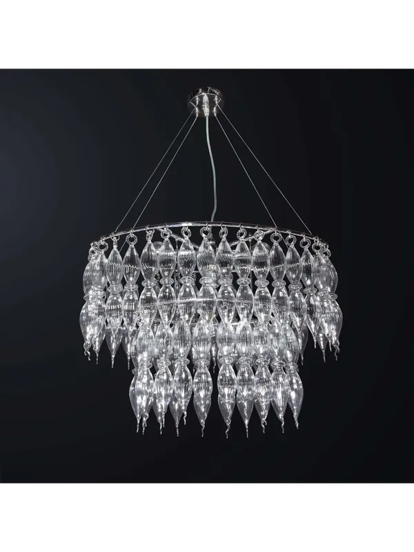 Lampadario moderno design vetro murano ovale 4 luci BGA 3057-s6030 Occasione Imperdibile