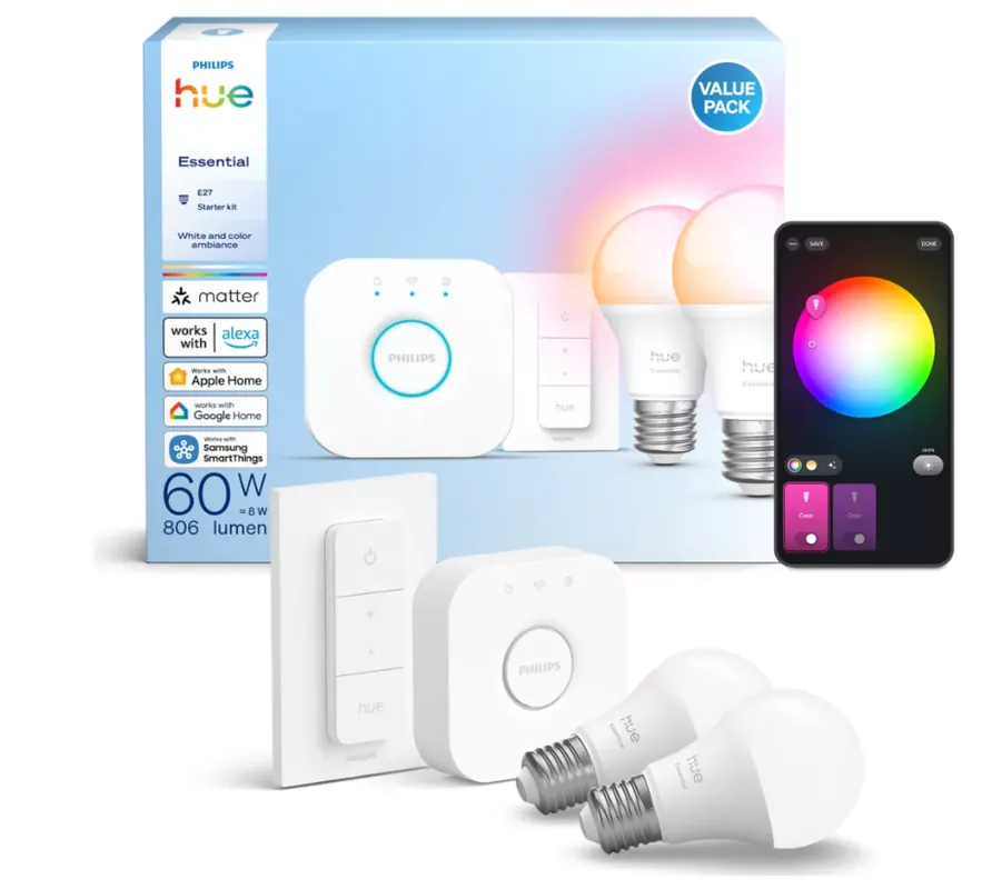 Starter kit lampade smart E27 LED Philips Hue 10365900 con bridge Ordina Subito