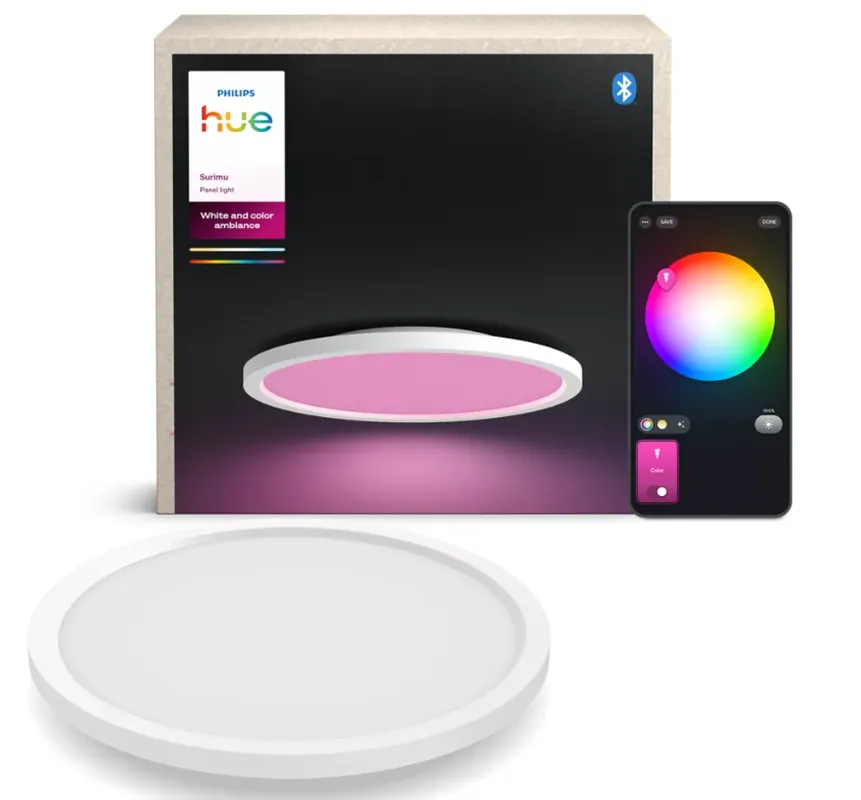Pannello LED Philips Hue Surimu Smart Bianco Ø39,5 cm White and Color Ambiance - 304459400 Occasione