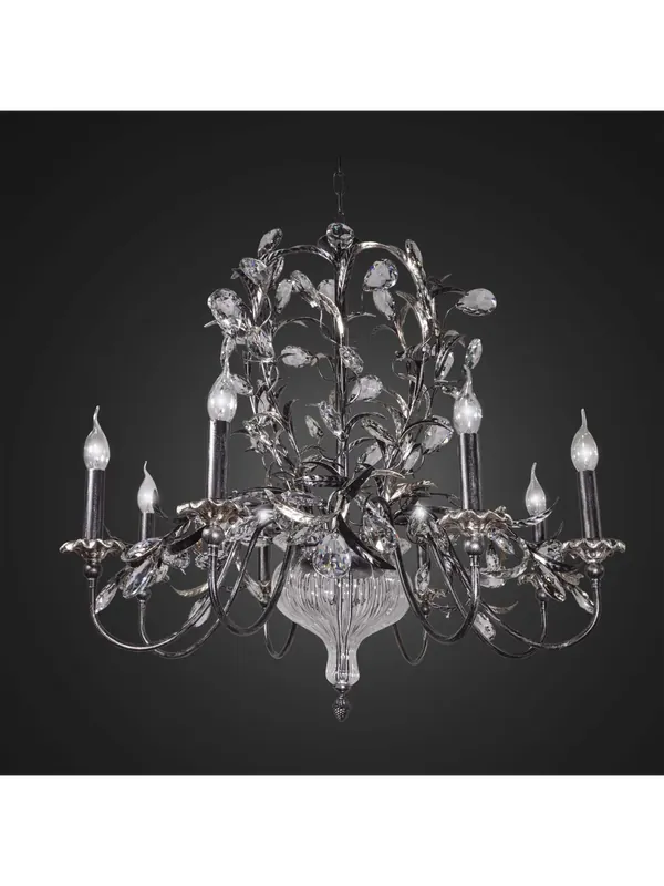 Lampadario contemporaneo cromato e cristallo 8 luci BGA 3045-8 Soddisfatti O Rimborsati