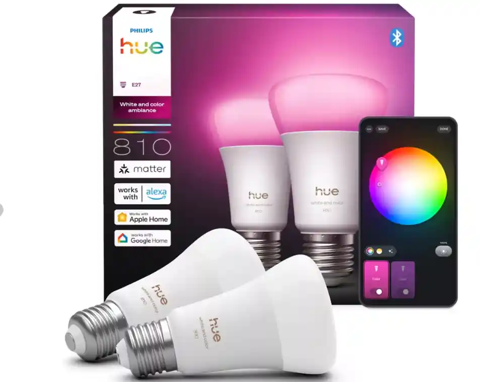 Lampadine smart LED E27 colore regolabile Philips 36436300 compatibili app Spedito Oggi